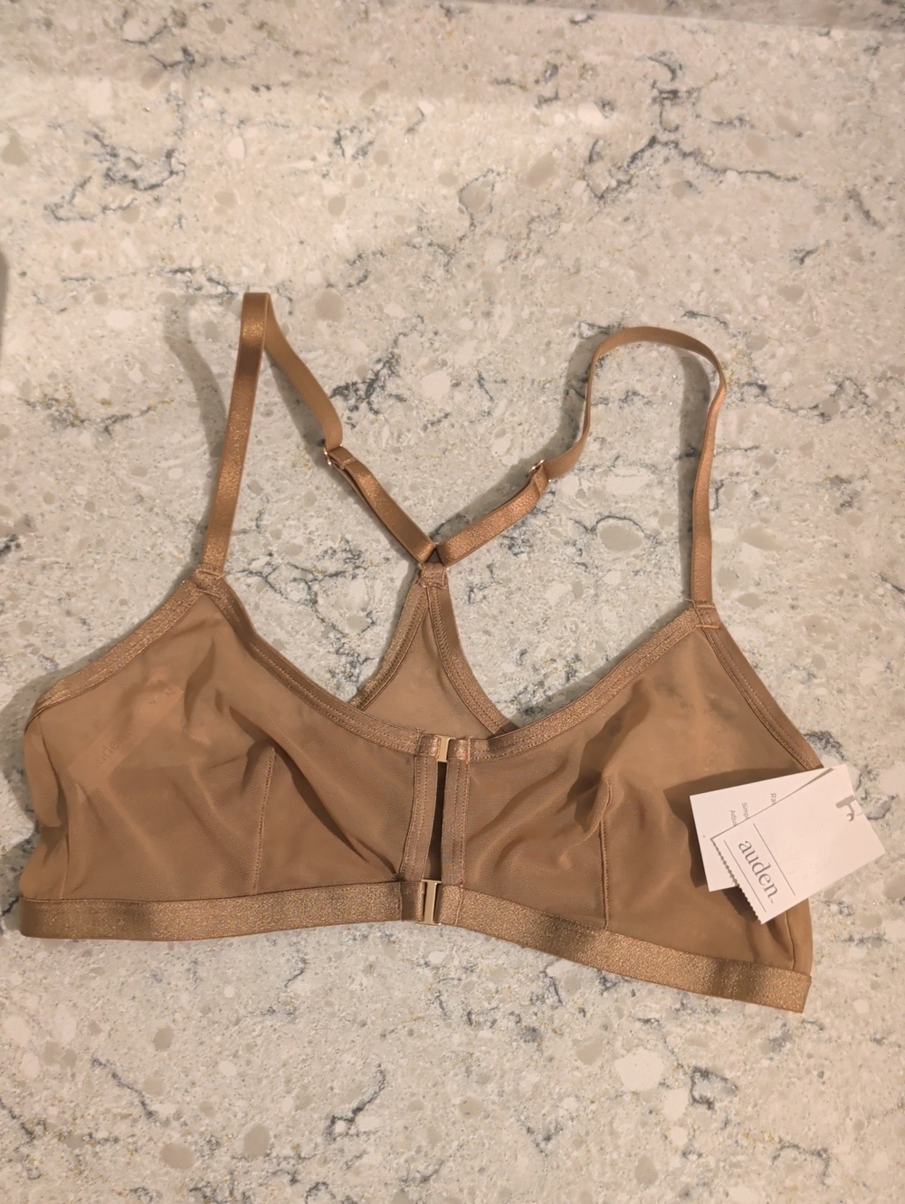 Auden Sheer Bralette With Gold Front Detailing